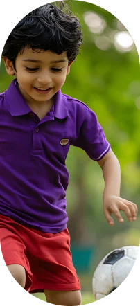 Boy playing football