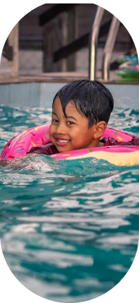 Boy swimming