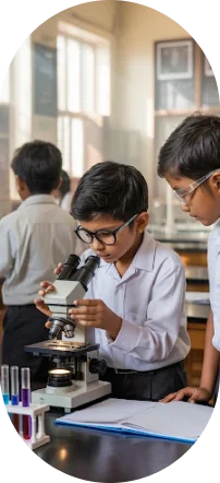 Students in science lab